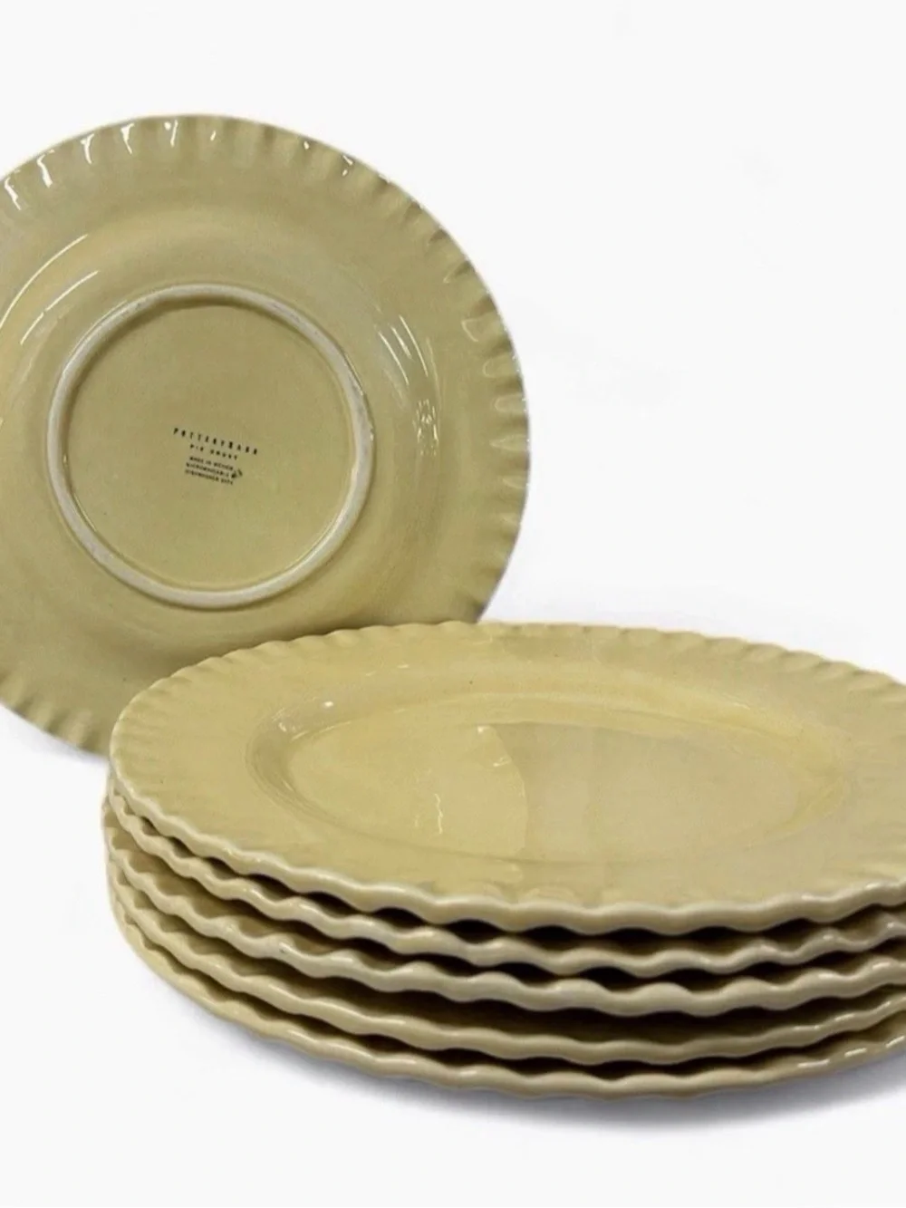 Pottery Barn Pie Crust Amber Dinner Plates 10.5” Set of 6 Discontinued